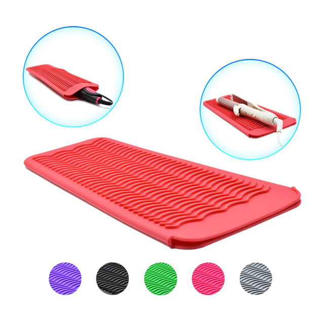 Silicone Heat Resistant Insulation Mat Pouch for Curling Iron Hair  Straightener Non-slip Flat Iron Hair Styling Tool - AliExpress